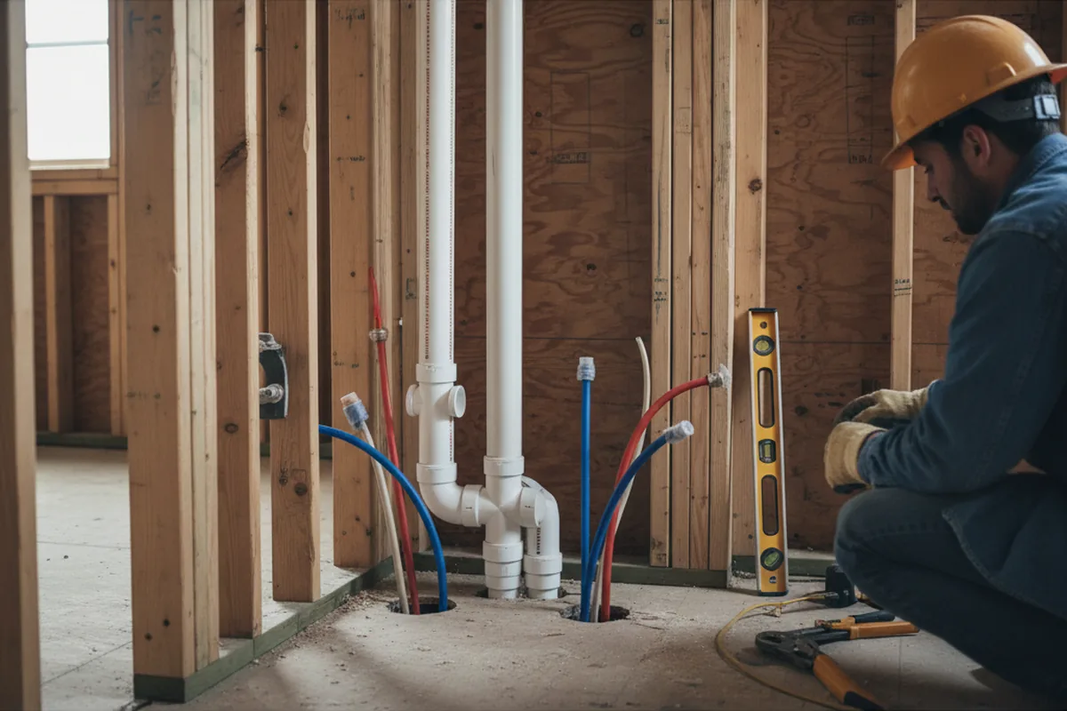 Drain and supply rough-in during Drain Cleaning in Sumter